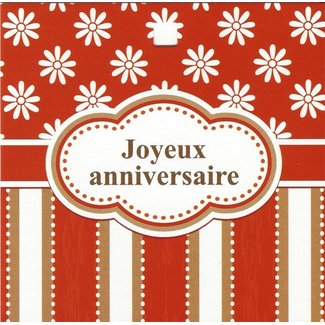 Carte de voeux 'Joyeux Anniversaire' (7x7cm)