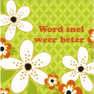 Grußkarte 'Word snel weer beter' (7x7cm)