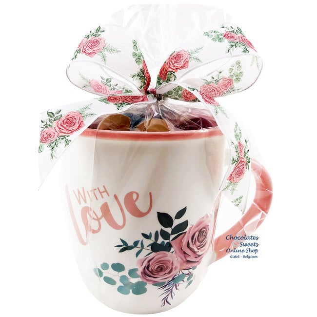 Tasse à café 'With Love' garnie de chocolats (1 stuk)