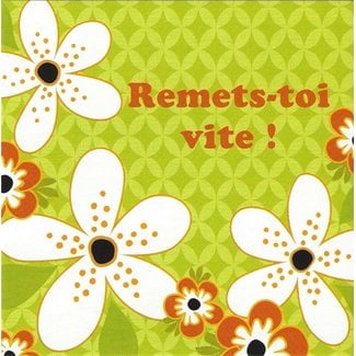 Greeting Card 'Remets-toi vite' (7x7cm)