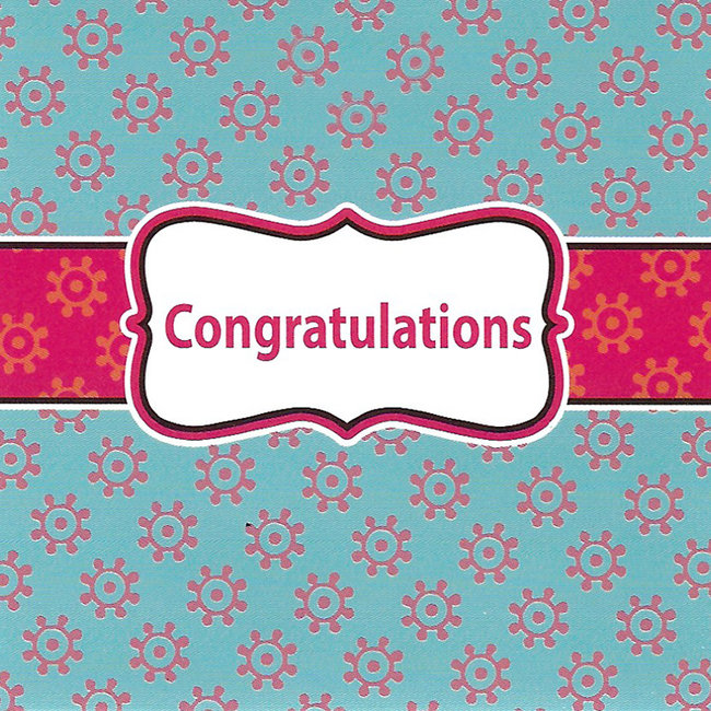 Wenskaart Congratulations 7x7cm voor elke felicitatie