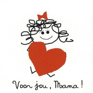 Carte de voeux 'Voor jou, Mama' (7x7cm)