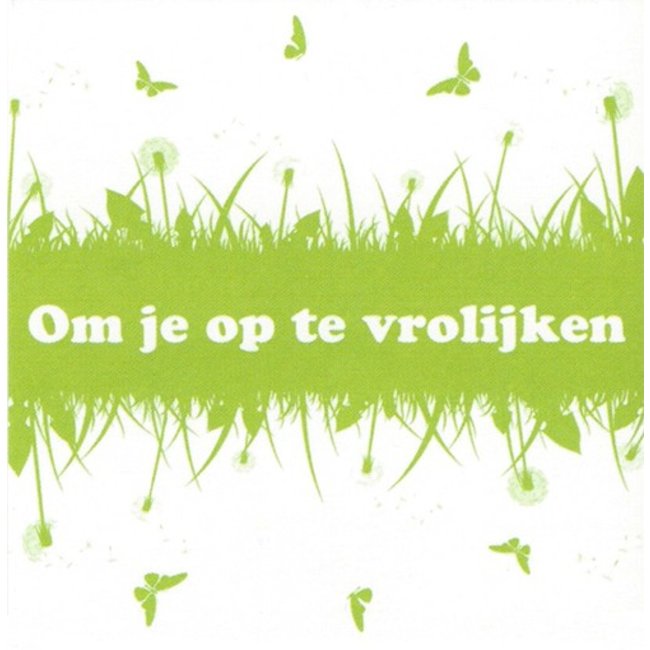 Grußkarte 'Om je op te vrolijken' - Kleine Grußkarte für aufmunternde Worte (7x7cm)