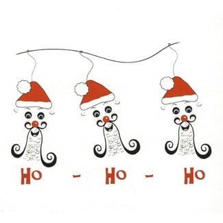 Wenskaart 'Ho-Ho-Ho' (7x7cm)