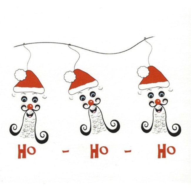 Wenskaart 'Ho-Ho-Ho' 7x7cm voor Kerstmis