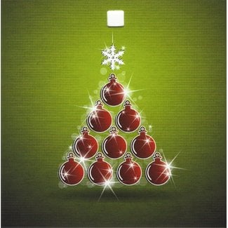 Greeting Card 'Christmas ball tree' (7x7cm)