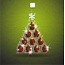 Greeting Card 'Christmas ball tree' (7x7cm)