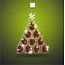 Wenskaart 'Kerstbalboom' (7x7cm)