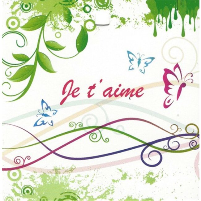 Carte de vœux 'Je t'aime' (7x7cm)