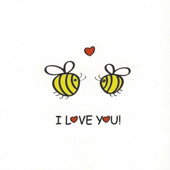 Carte de vœux 'I love You' (1 pièce, 7x7cm)