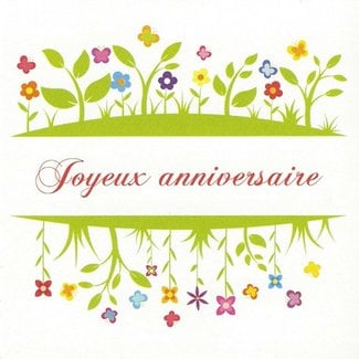 Grußkarte 'Joyeux Anniversaire' (7x7cm)