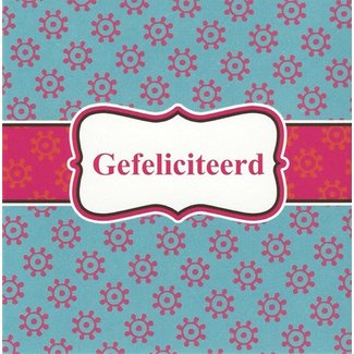 Grußkarte 'Gefeliciteerd' (7x7cm)