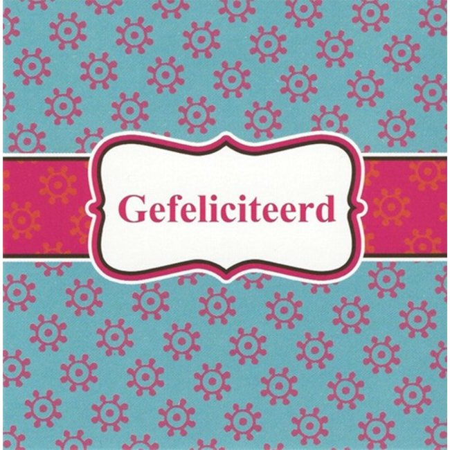 Greeting Card 'Gefeliciteerd' (1 piece) - Personal Message for Your Gift
