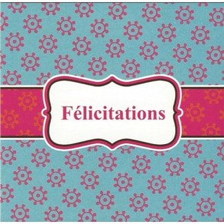 Wenskaart 'Félicitations' (7x7cm)