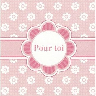 Wenskaart 'Pour toi' (7x7cm)