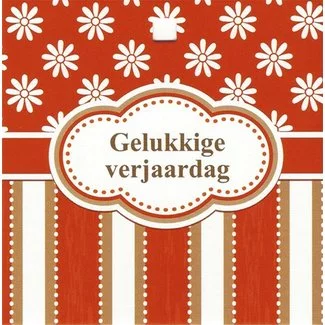 Wenskaart 'Gelukkige verjaardag' (7x7cm)