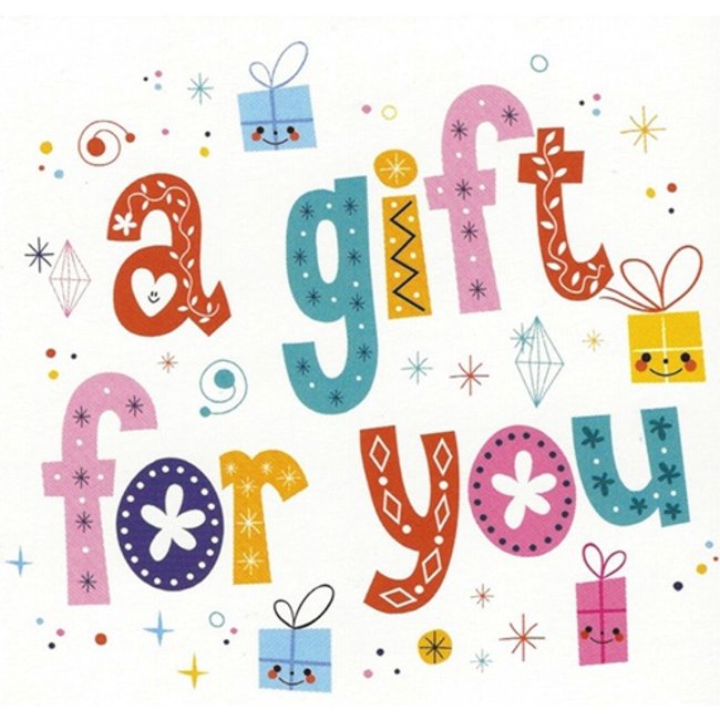 Carte de voeux 'A gift for You' (1 pièce, 7x7cm)