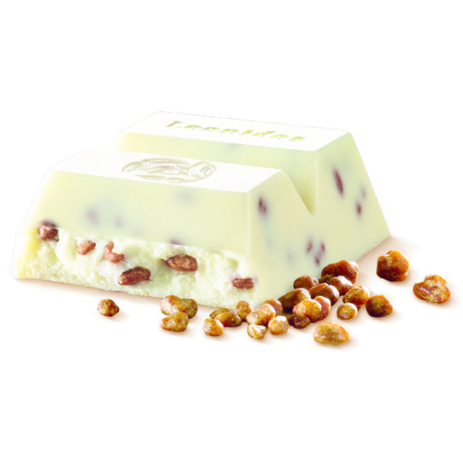 Leonidas White Chocolate Bar with Mocha Pearls 50g