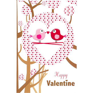 Grußkarte 'Happy Valentine' (11x17cm)