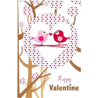 Wenskaart 'Happy Valentine' (11x17cm)