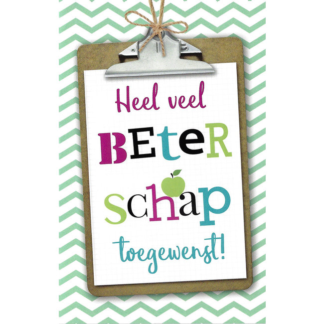 Carte de voeux 'Heel veel beterschap' 11x17cm