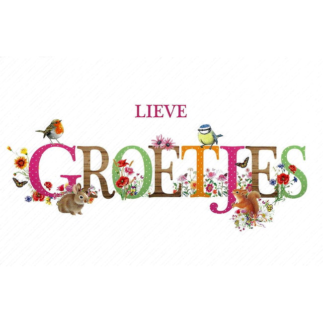 Carte de vœux 'Lieve groetjes' 11x17cm