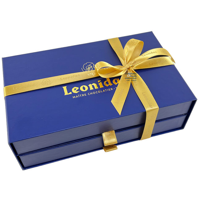 Leonidas Coffret tiroir bleu avec assortiment de 40 chocolats