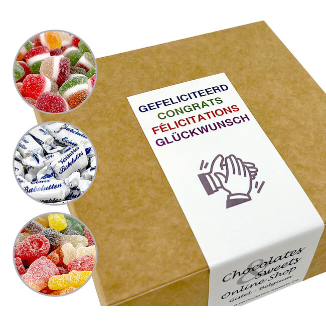 Boite à bonbons personnalisée FÉLICITATIONS 600g