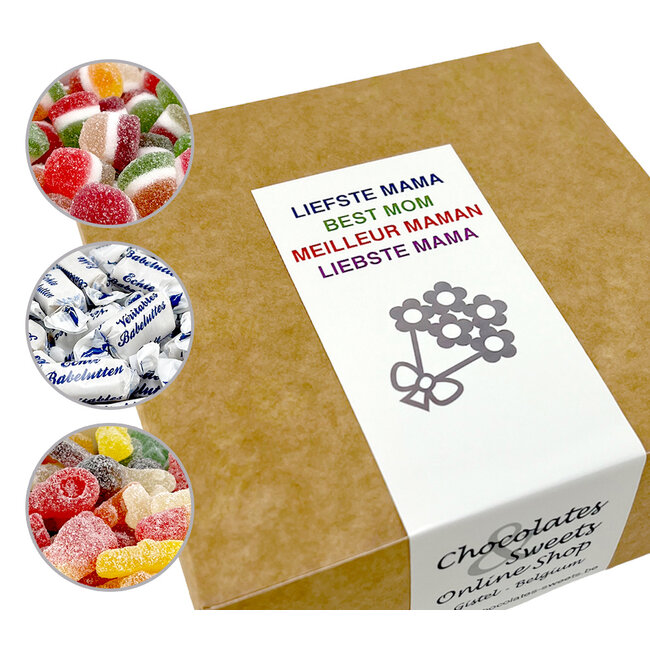 Boîte à bonbons personnalisée avec message pour maman (600g)