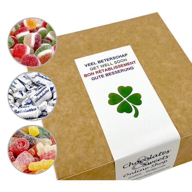 Boîte à bonbons personnalisée avec message Bon Rétablissement