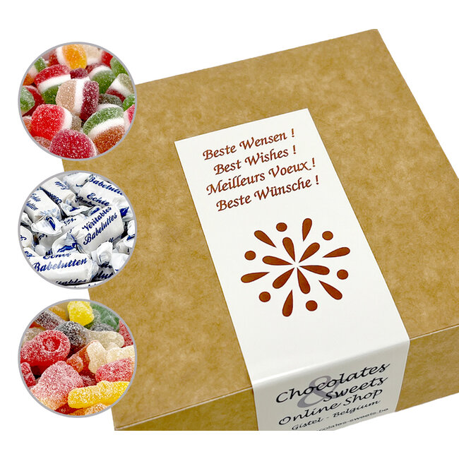Boite à bonbons MEILLEURS VŒUX avec message personnalisé