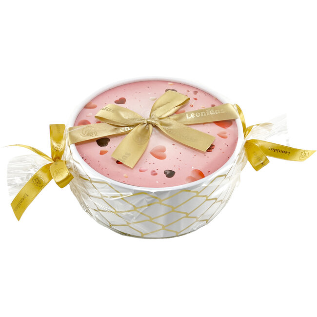 Leonidas Runde Geschenkbox (LOVE) mit 26 Pralinen für besondere Momente