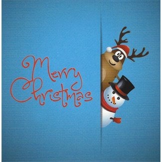 Wenskaart 'Merry Christmas' (7x7cm)