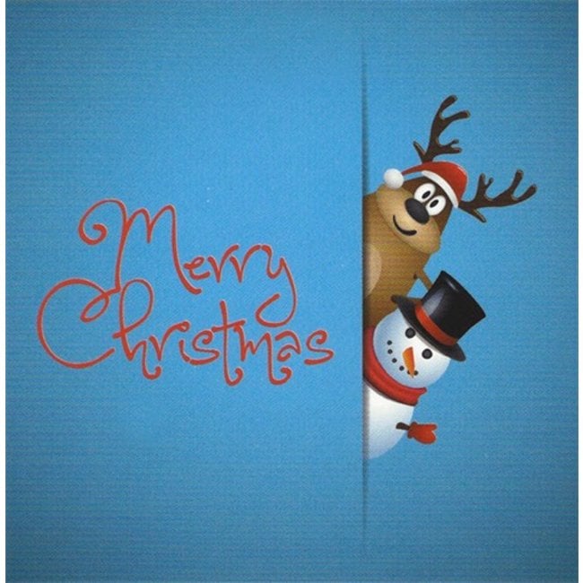Wenskaart Merry Christmas 7x7cm (1 stuk)