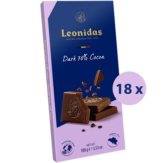 Leonidas Tablet Dark - 70% cocoa 100g VALUE PACK (18)