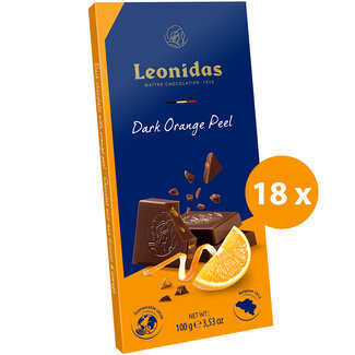 Leonidas Tablet Dark - Orange 100g VALUE PACK (18)