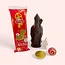 Leonidas Sachet Saint-Nicolas (XS) avec figurine en noir et des gourmandises