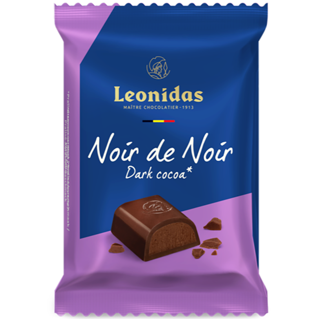 Leonidas Filled Tablet Noir de Noir 75g - Premium Dark Chocolate Ganache