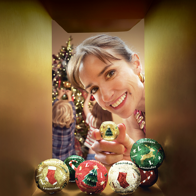 Leonidas 500g chocoladeballetjes voor een feestelijk eindejaar.