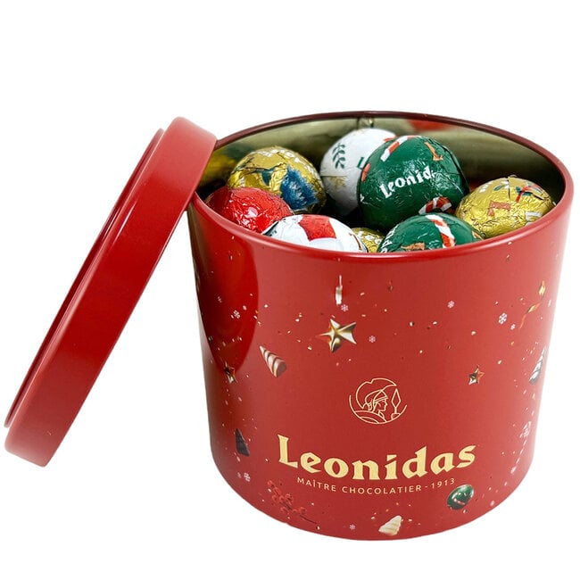 Leonidas Christmas Tin with 24 Festive Balls