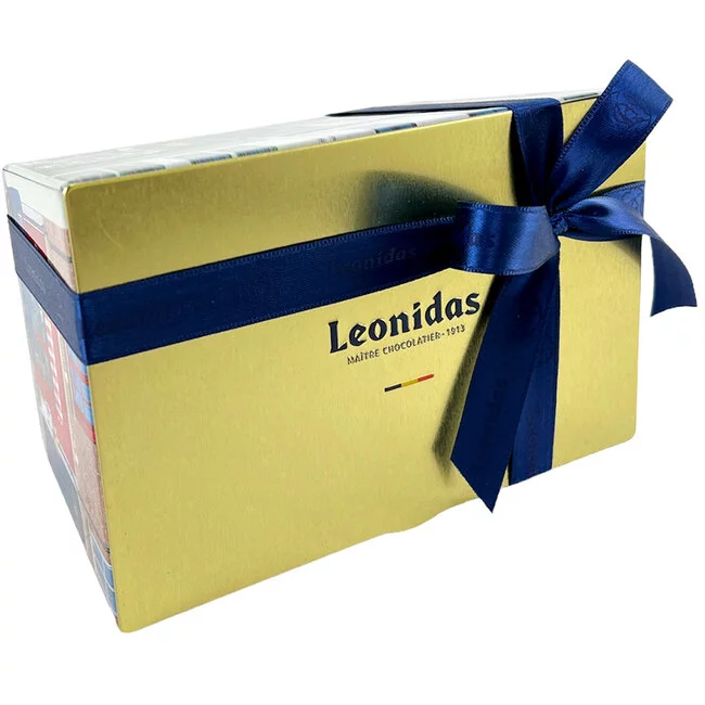 Leonidas Metal tin with 500g of festive chocolates for the holiday season