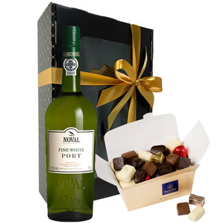 Leonidas 500g Chocolates and bottle of white Port 75cl