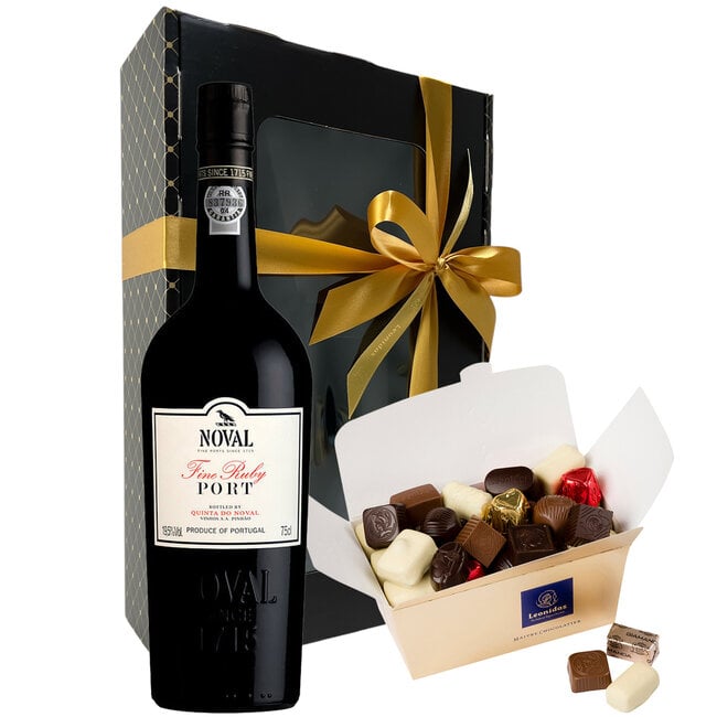 Leonidas 750g Pralinen und eine Flasche Porto rot 75cl Geschenkset
