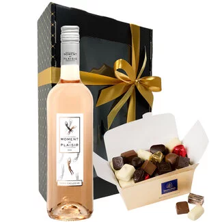 Leonidas 500g Chocolates and bottle of Rosé Wine 75cl