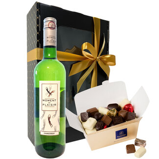 Leonidas 500g Chocolates and bottle of White Wine 75cl