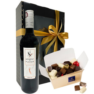 Leonidas 500g Chocolates and bottle of Red Wine 75cl