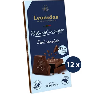 Leonidas Tablette Noir 100g - Allégé en sucre PACK AVANTAGE (12)