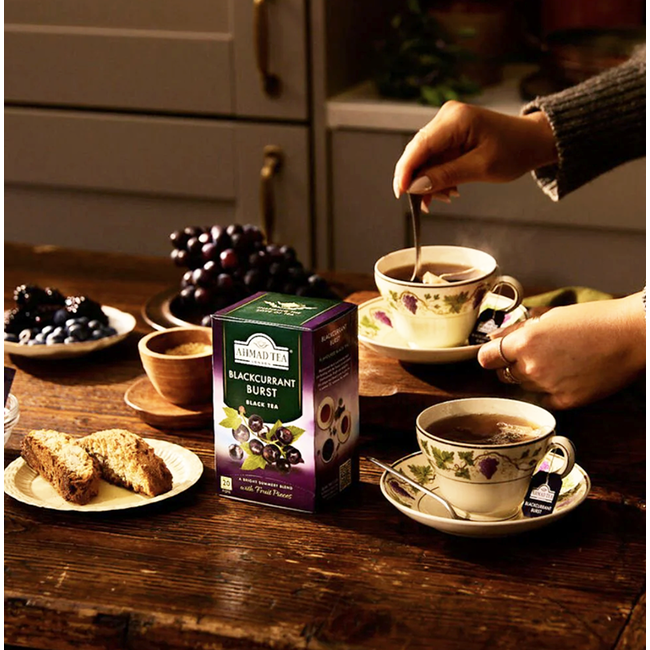 Ahmad Tea Blackcurrant Tea - 20 tea bags - Premium Fruit Infused Black Tea