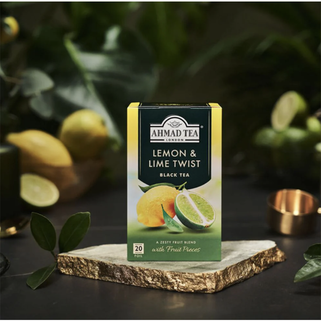 Ahmad Tea Lemon & Lime Tea - Refreshing Citrus Infused Black Tea (20 bags)