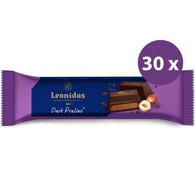 Leonidas Dunkle Riegel mit Nougat und Haselnuss 50g (30 Stück Vorteilspack)